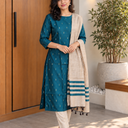 TealBlue SouthSilk DupattaSet